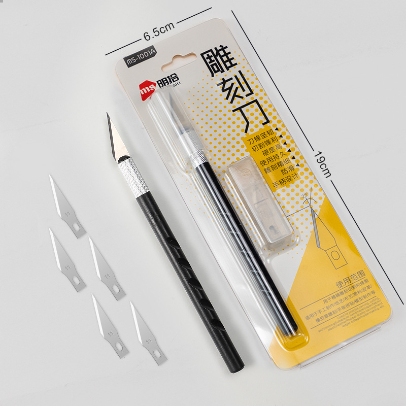 Cuchillo de grabado de mango de plástico multifuncional manual DIY modelo de grabado de lápiz de papel para sello de goma para tallar botellas de plástico