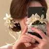 7315 single bunch of dew flower hairpin-beige