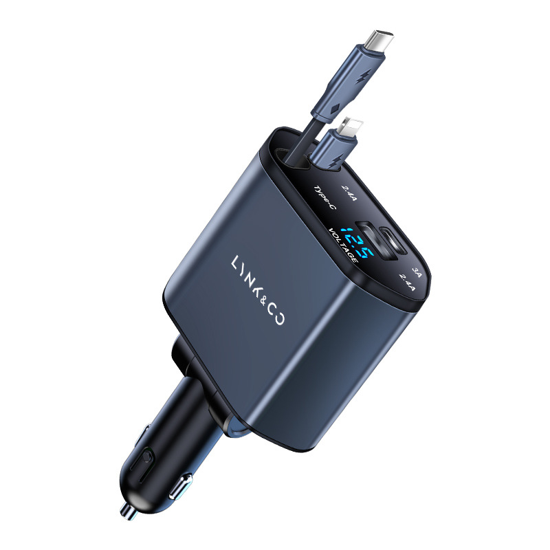 Para cargador de coche Lynk & Co 03/02/01/05/06 5A Encendedor de cigarrillos enchufe de conversión USB carga rápida