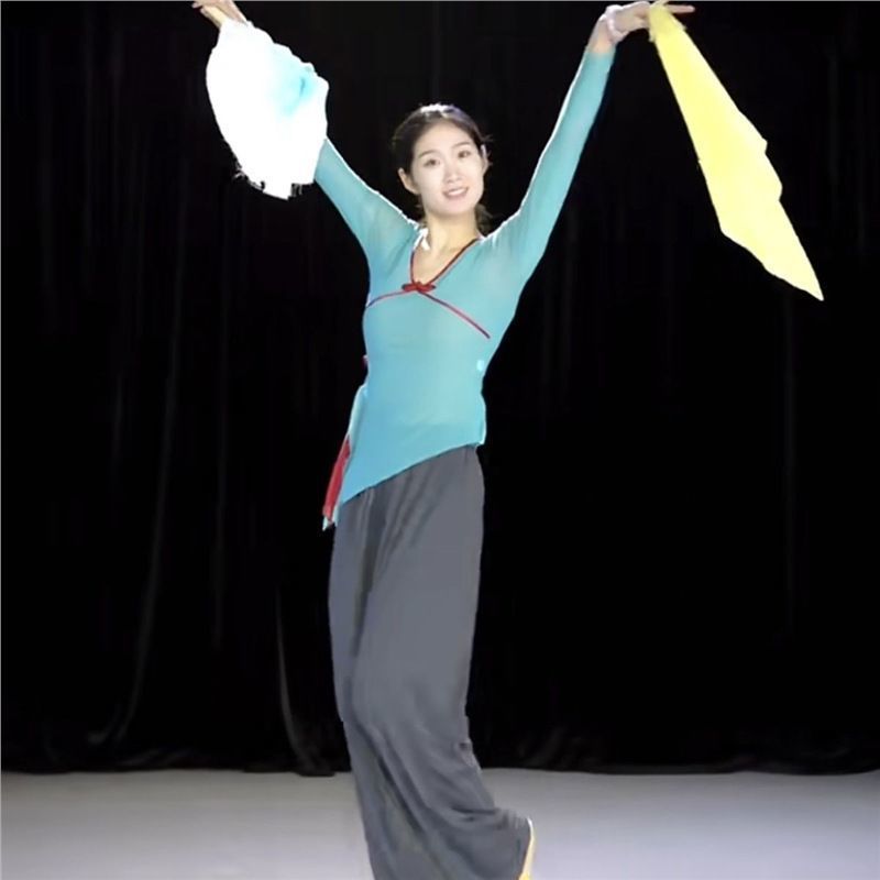 Jiaozhou Yangko (a type of folk dance) handkerchief, Chinese dance grading exam gauze scarf, level nine, love scarf, level four, dance scarf, handkerchief, dance handkerchief
