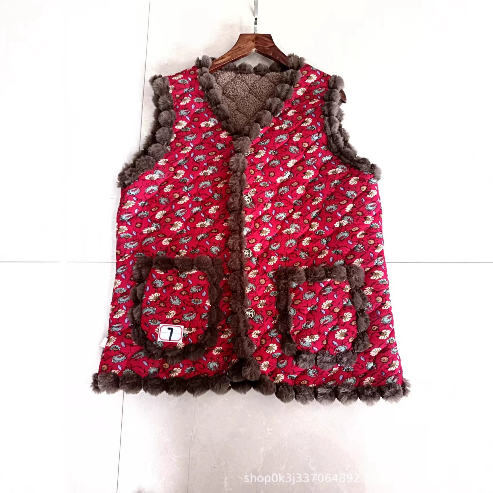 Мама весенне-осенний женский жилет новый средний и пожилой зимний бархат утолщен и теплая без рукавов