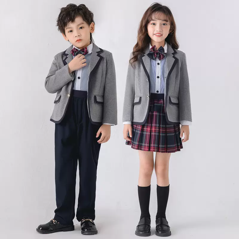 小学生春秋款英伦风校服幼儿园园服儿童西装礼服学生长袖套装班服