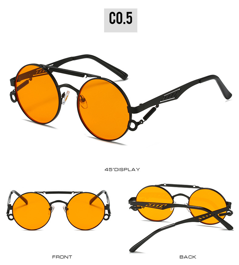 54g Weight Full Frame Glasses Structure Sunglasses Classification PC, UV400 Protection Lens Material Round Frame Glasses Style Outdoor, Travel Occasion Color Block Pattern Unisex Gender Elegant, Simple Style Style Grey, Black Color Elegant Simple Style Color Block PC UV400 Protection Round Frame Full Frame Women's Sunglasses 10