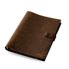 手工制作笔记本棕色皮革日记老式活页规划师速写本复古学生日记本