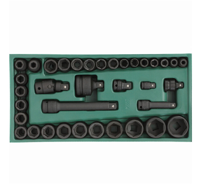 世达风动套筒工具托组套36件大飞中飞风炮套头接杆接头09914