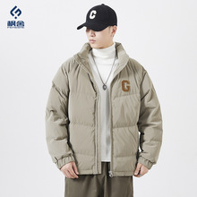枫舍男装 /秋冬新款白鸭绒羽绒服立领潮牌保暖加厚面包服毛巾刺绣