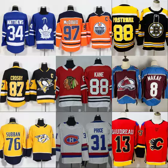 NHL Ice Hockey Jersey Blackhawks Oilers Knights Maple Leafs Capitals Bruins Rangers Sharks Devils Hockey Jersey