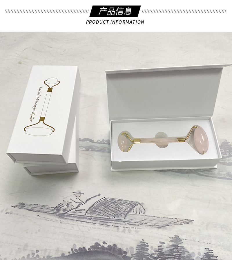 Nokta Rosen Quarz Jade Zylinder Verpackungsbox mit Magnet magnetisches Absorptionsbuch-förmige Box Jade Schabeplatte Set mit Deckel Geschenkbox