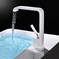 全銅白色水龍頭冷熱兩用洗臉盆家用洗手池浴室衛生間台上盆水龍頭