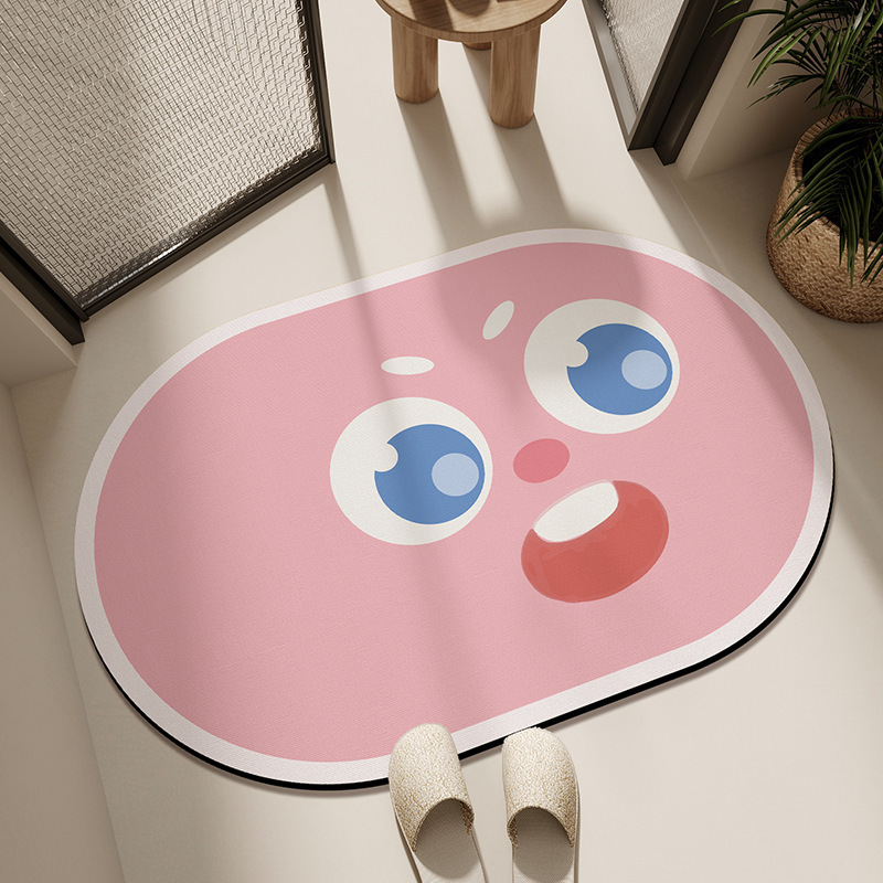 (2개) 욕실 흡수성 바닥 매트 규조류 진흙 샤워실 변기 문 미끄럼 방지 속건성 발 매트 표현 패키지 크리에이티브 카펫