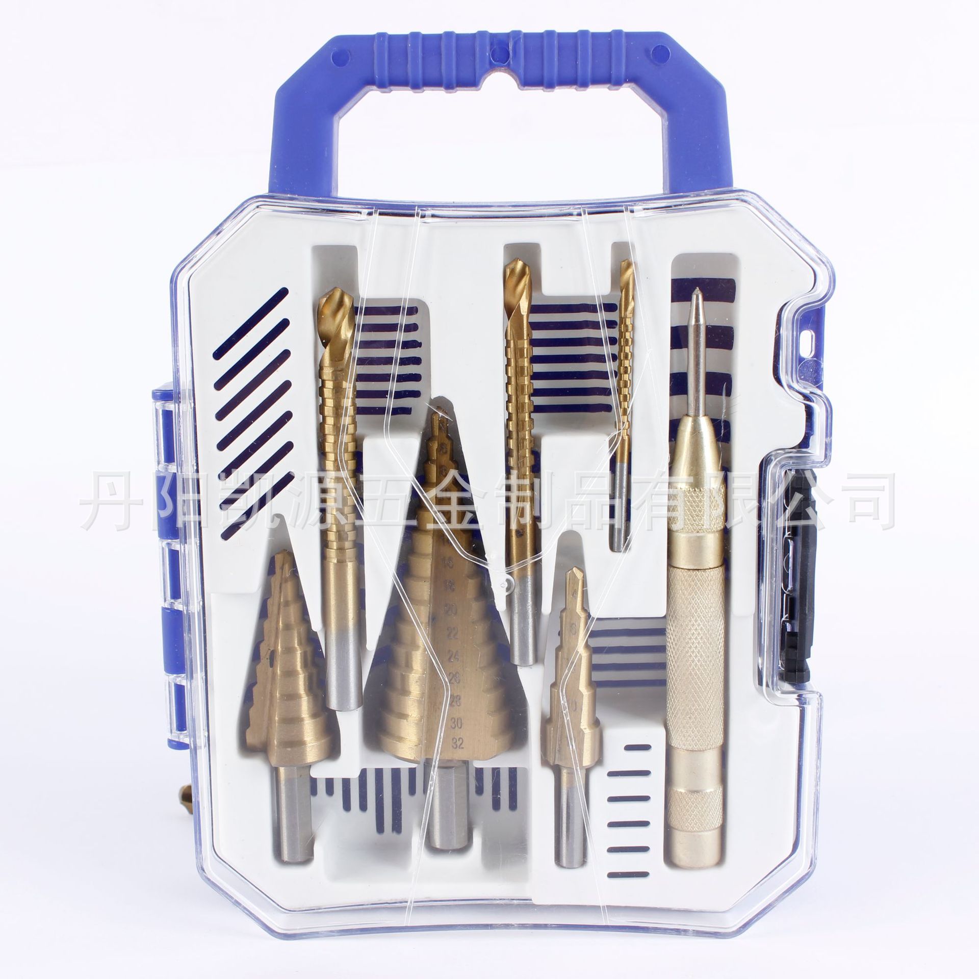 6-piece pagoda drill set 7-piece set step drill center punch triangular shank woodworking drill combination tool cross-border
