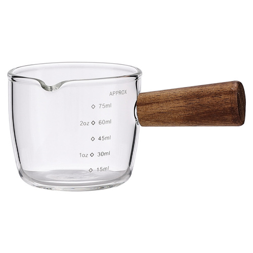 Italian Espresso Cup Coffee Measuring Cup Glass with Graduations Coffee Extraction Cup Liquid Receiving Cup Specialty Coffee Shop Cup