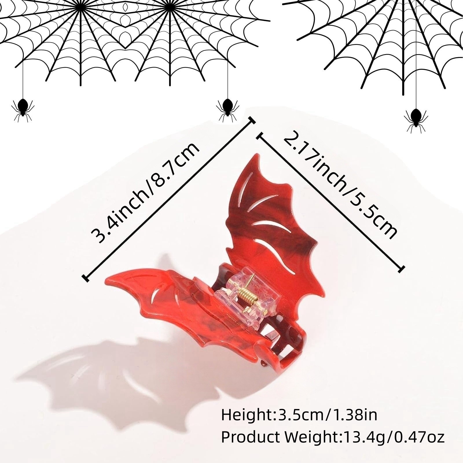 50g Weight Hair Claws Hair Accessories Type 1 Piece Quantity Holiday, Daily Occasion Acrylic Material Halloween Festival Bat Pattern Women's Gender Hollow Out Design Sweet, Cool Style Style Sweet Cool Style Women's Bat Arylic Hollow Out Hair Claws 无