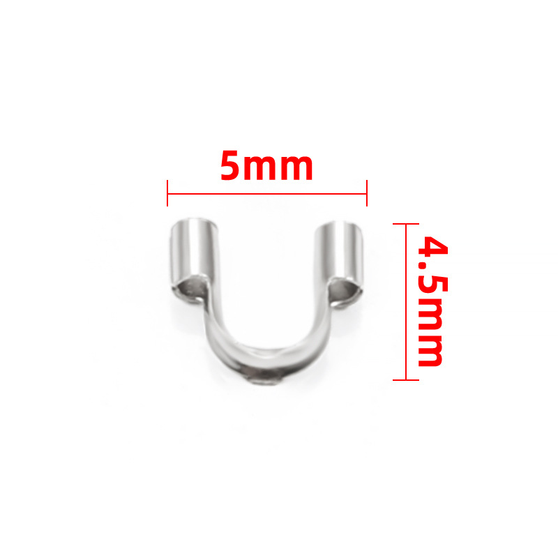 100 PCS/Package 5*4.5mm 6 * 5mm Stainless Steel Solid Color Polished Jewelry Buckle display picture 1