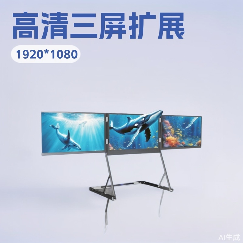 Tricreate 15.6inch High-Definition Three-In-One Extended Ips Portable Monitor for Computer Stock Trading