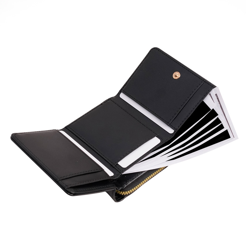 Nuevo 2023 estilo coreano billetera de las mujeres titular de la tarjeta corta multi-tarjeta de visita titular de la tarjeta bancaria titular de la cremallera monedero