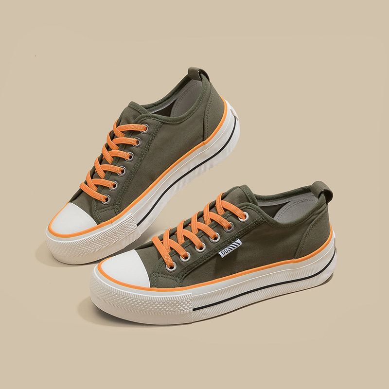 2026 nuevo estilo de moda zapatos de lona de altura de suela gruesa para mujeres zapatos de moda retro más estudiantes zapatos de lona casuales universales