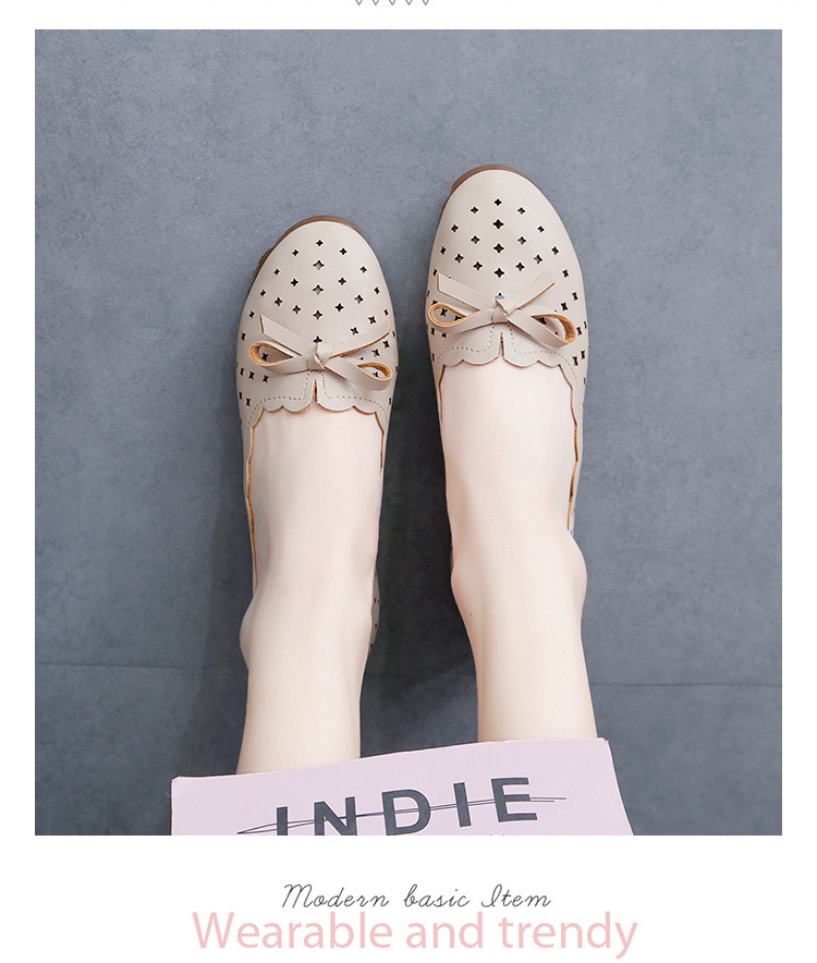 Mary Jane shoes women's flat shoes women's shoes and summer models shallow mouth one pedal lazy shoes breathable hollow women's single shoes_voghion.com