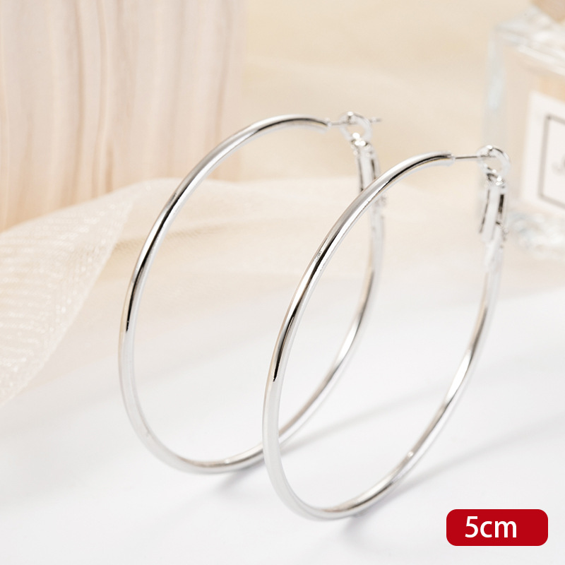 H2002 glossy earrings silver 5CM