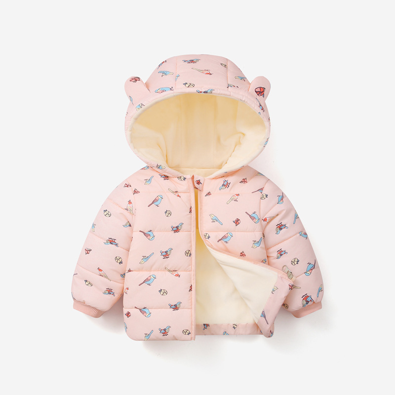 Cross border winter children Down Cotton Plush thickening baby keep warm cotton-padded jacket Children cotton-padded clothes One piece On behalf of