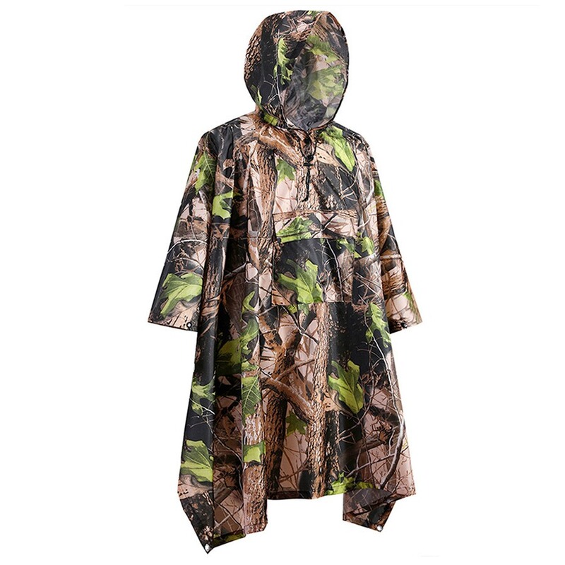 Outdoor Multifunctional Tactical Poncho Camping Hunting Cycling Cape Hiking Portable Waterproof Camouflage Raincoat Wholesale