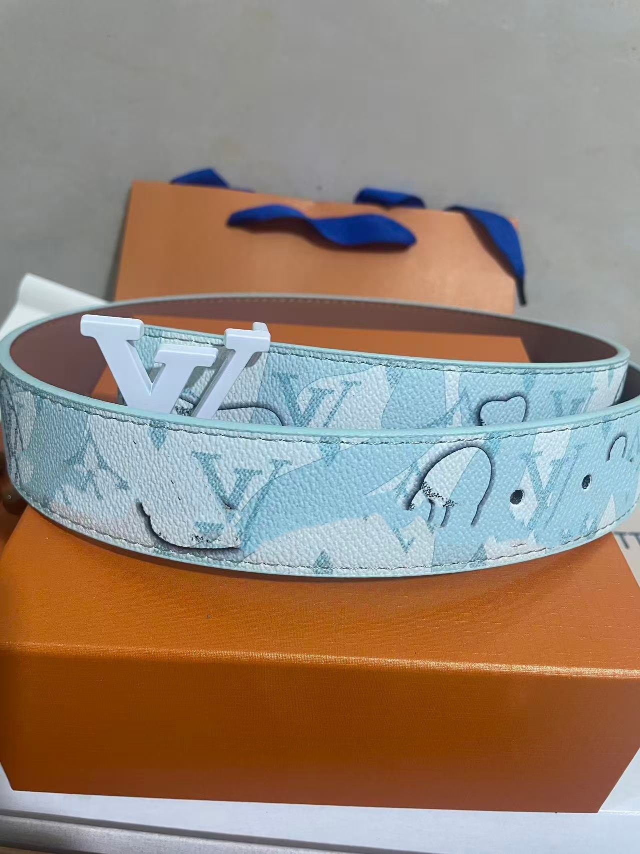 Cinturón para Hombre 4.0 cm de Piel de Vaca de Dos Capas con Hebilla Lisa para Uso Casual image 53