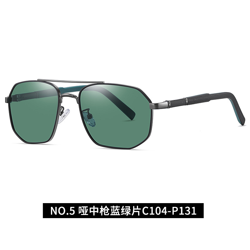 Suministro directo de fábrica gafas de sol polarizadas gafas de sol de moda multilaterales de los hombres 6314 gafas de sol de pierna de Primavera de dos colores de metal