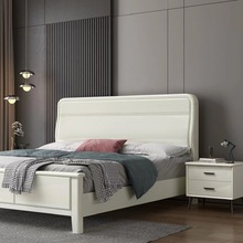 白色实木床高端主卧双人床卧室欧式现代简约1.8米1.5米家用储物床