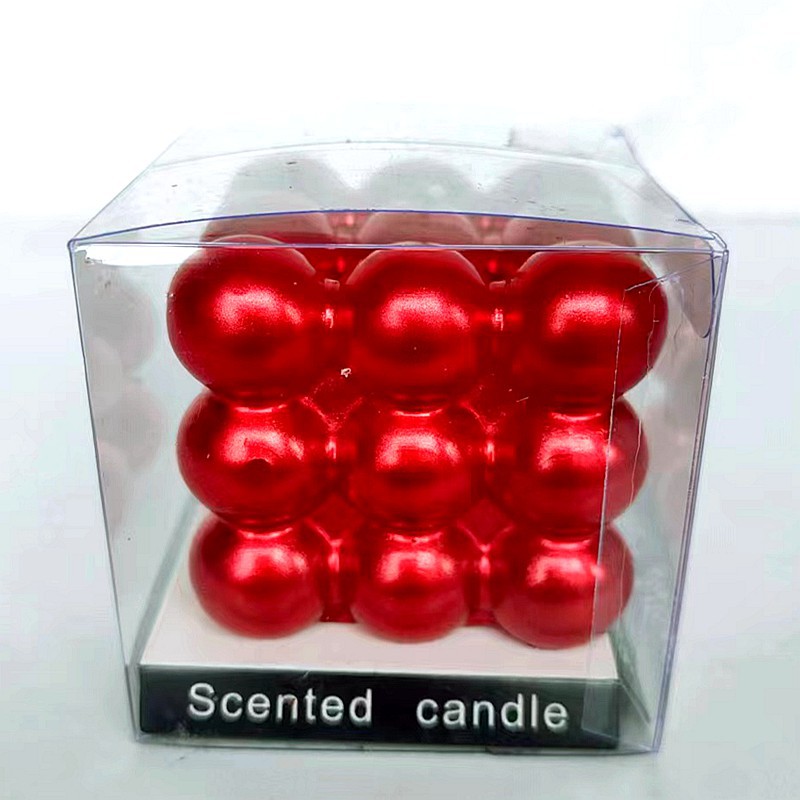 Metal Rose Red Cube caja de la vela