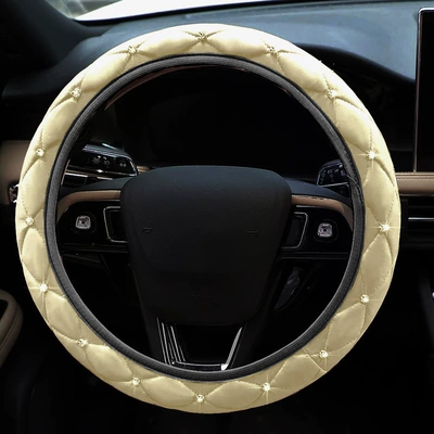 Shiny, Steering wheel cover - gold-without-inner-ring-38cm