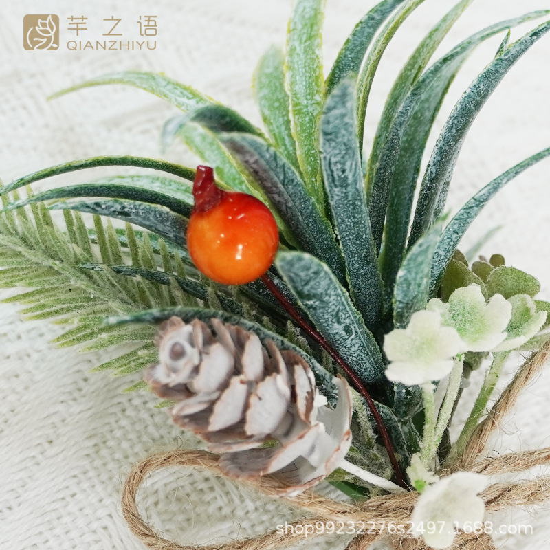 新品森系仿真清新空气凤梨水草婚礼庆典迎宾襟花新娘胸花手腕花