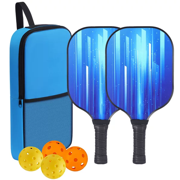 Factory Peak racket fiberglass blue storage bag UV color printing outdoor leisure hot pressing feather racket beach clapper