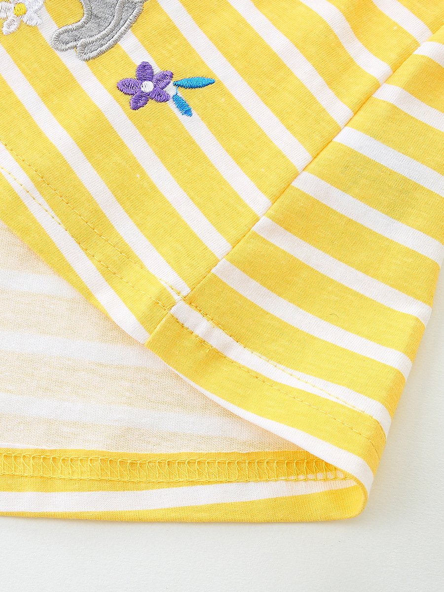 Nuevo vestido de niña de verano dibujos animados animales bordados falda de princesa infantil de punto falda de niña de algodón transfronteriza