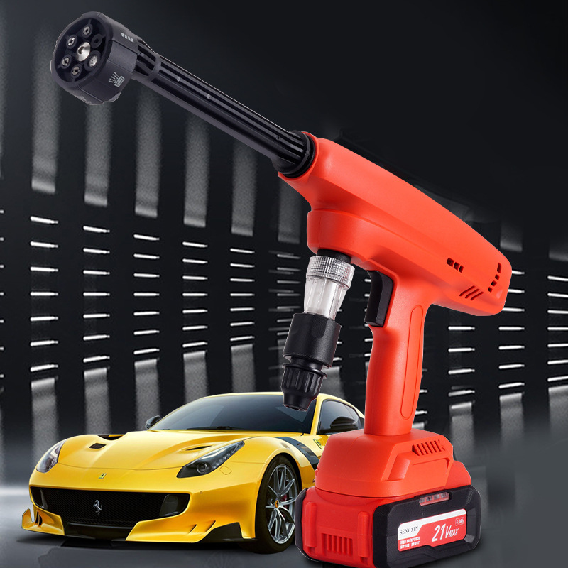 跨境锂电洗车机无线家用高压洗车水枪便携充电洗车高压水枪洗车器