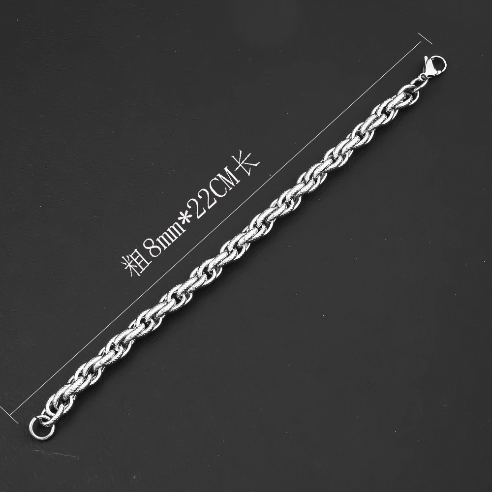 Pulseira cubana masculina em aço inoxidável à prova d'água_voghion.com
