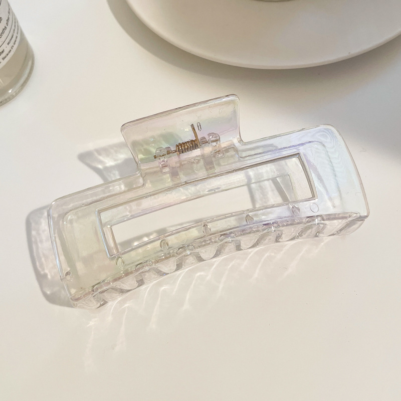 Accesorios para el cabello de pinza de tiburón de acrílico grande de Corea, clip de agarre para el cabello de disco simple, tocado de horquilla de cabeza femenina al por mayor