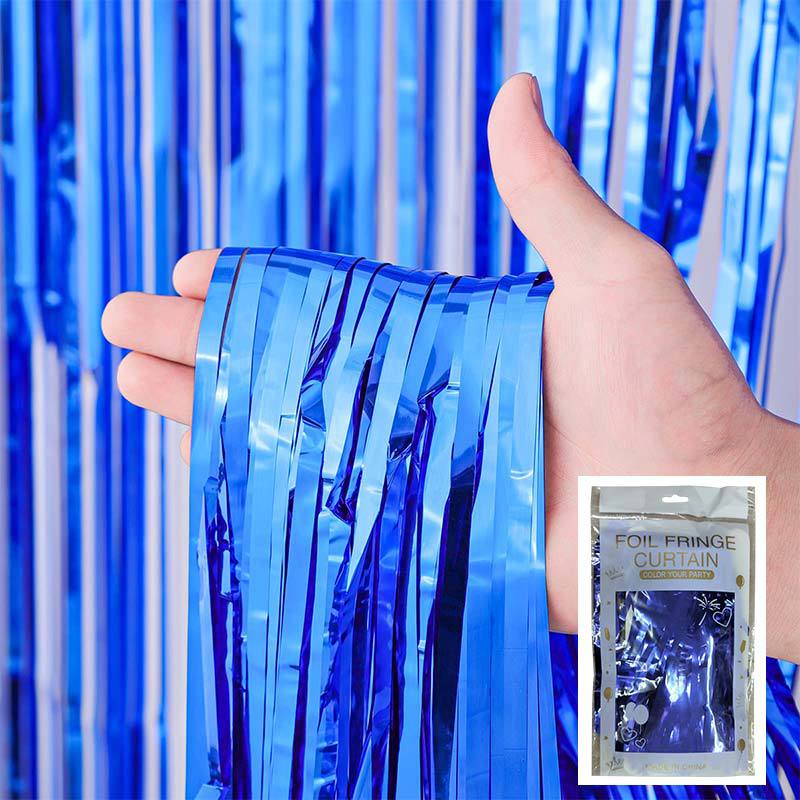 Cortina de lluvia de colores de alto brillo transfronteriza decoración de fiesta de cumpleaños cortina de lluvia láser de macaron brillante de 1*2 m