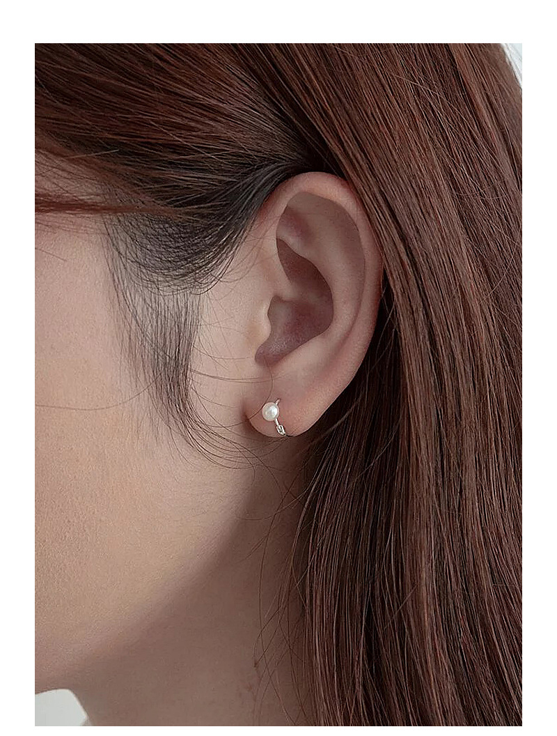 1 Pair Quantity Holiday, Daily Occasion 1 Pair 925 Sterling Silver Pearl Round Earrings