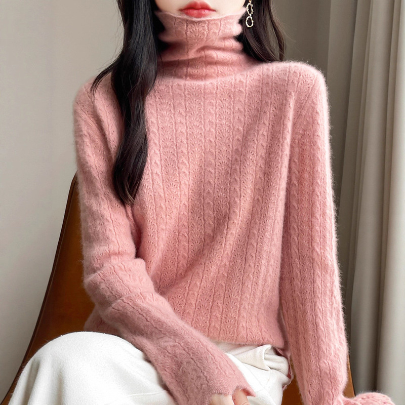 Wool Sweater Base Layer Autumn and Winter New Style Pile Collar Merino Wool Puyuan High-End Style Fashion Sweater