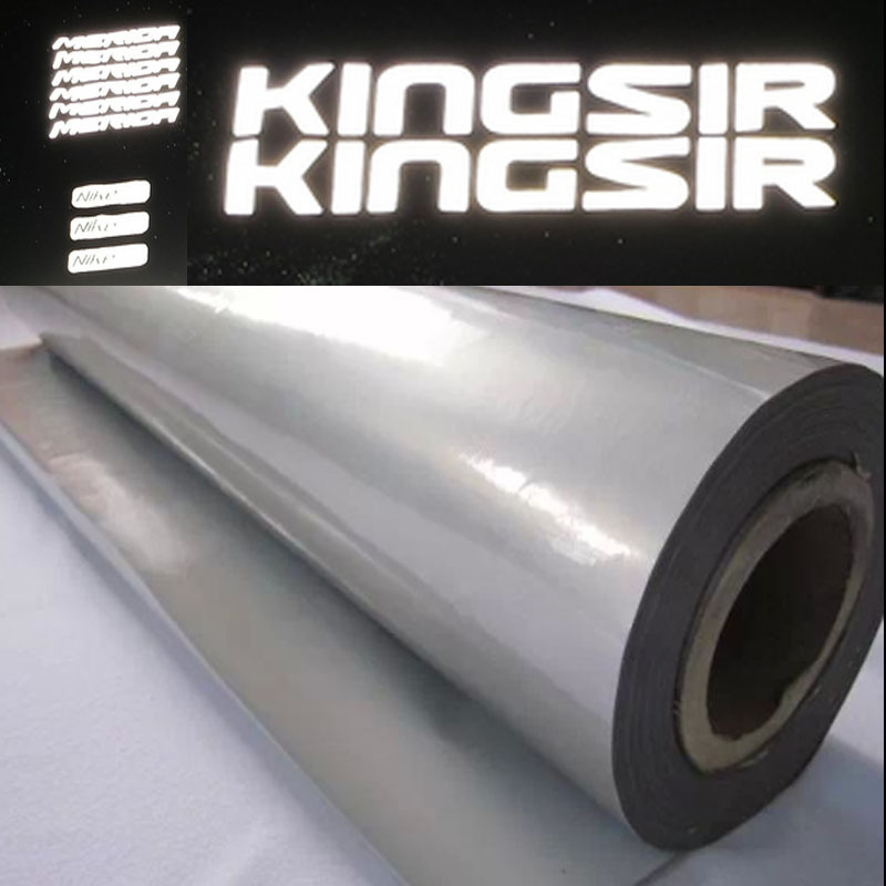 厂家耐水洗丝网印花亮银反光膜银色反光转印膜白色高亮反光印刷膜