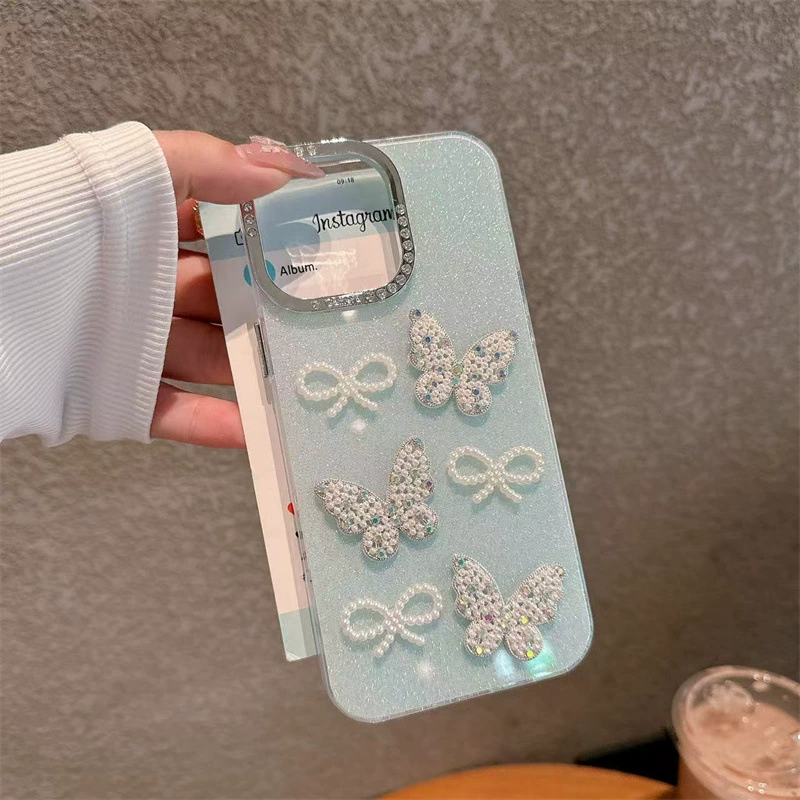 Чехол для телефона (Apple) iPhone 11–17 серии, 3D‑бантик, противоударная защита