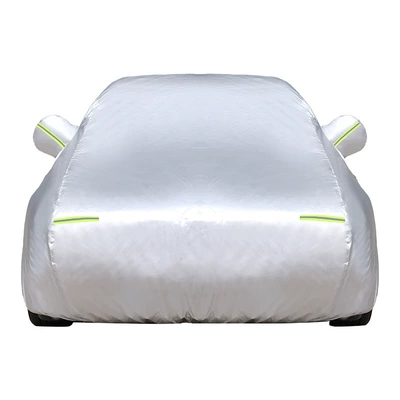 Car Cover Full Cover Thickened Car Cover for Full Vehicle Protection Against Sun and Rain, Heat Insulation, Thickened Oxford Cloth with Added Cotton (Car clothing) - hatchback-remarks-model-dupont-oxford-silver