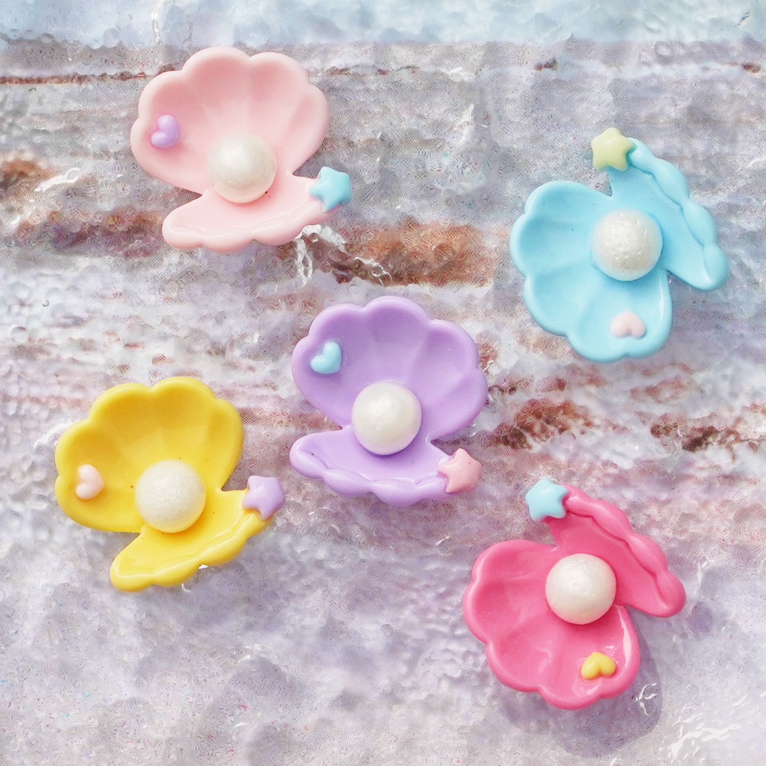 Perla Shell ~ lindo de dibujos animados crema pegamento teléfono Shell resina accesorios teléfono móvil cadena colgante DIY joyería hecha a mano image 5