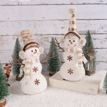跨境圣诞矮帽雪人公仔港之恋创意桌面装饰摆件圣诞节场景布置批发