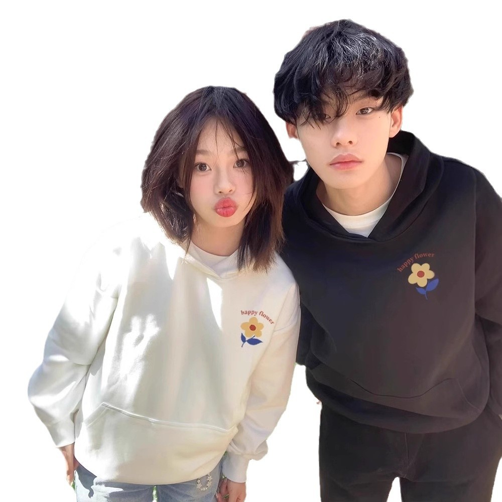 봄과 가을 스웨터 여성 2024 새로운 여성의 가을과 겨울 후드 게으른 스타일 가을 코트 가을 기모 블랙