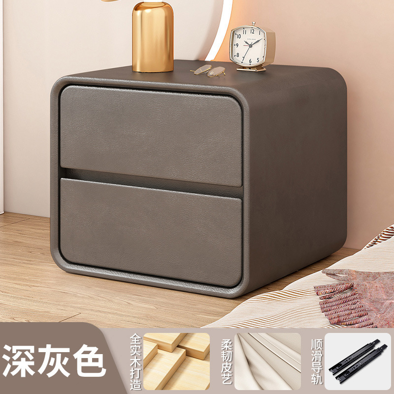 Mesita de noche simple dormitorio moderno pequeño armario de madera maciza subred rojo pequeña mesa de café lindo estilo crema mesita de noche