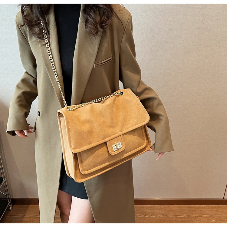 Large Capacity Bag For Women Autumn/Winter 2023 New Fashion Versatile Frosted Chain Crossbody Bag Commuter Tote Bag_voghion.com
