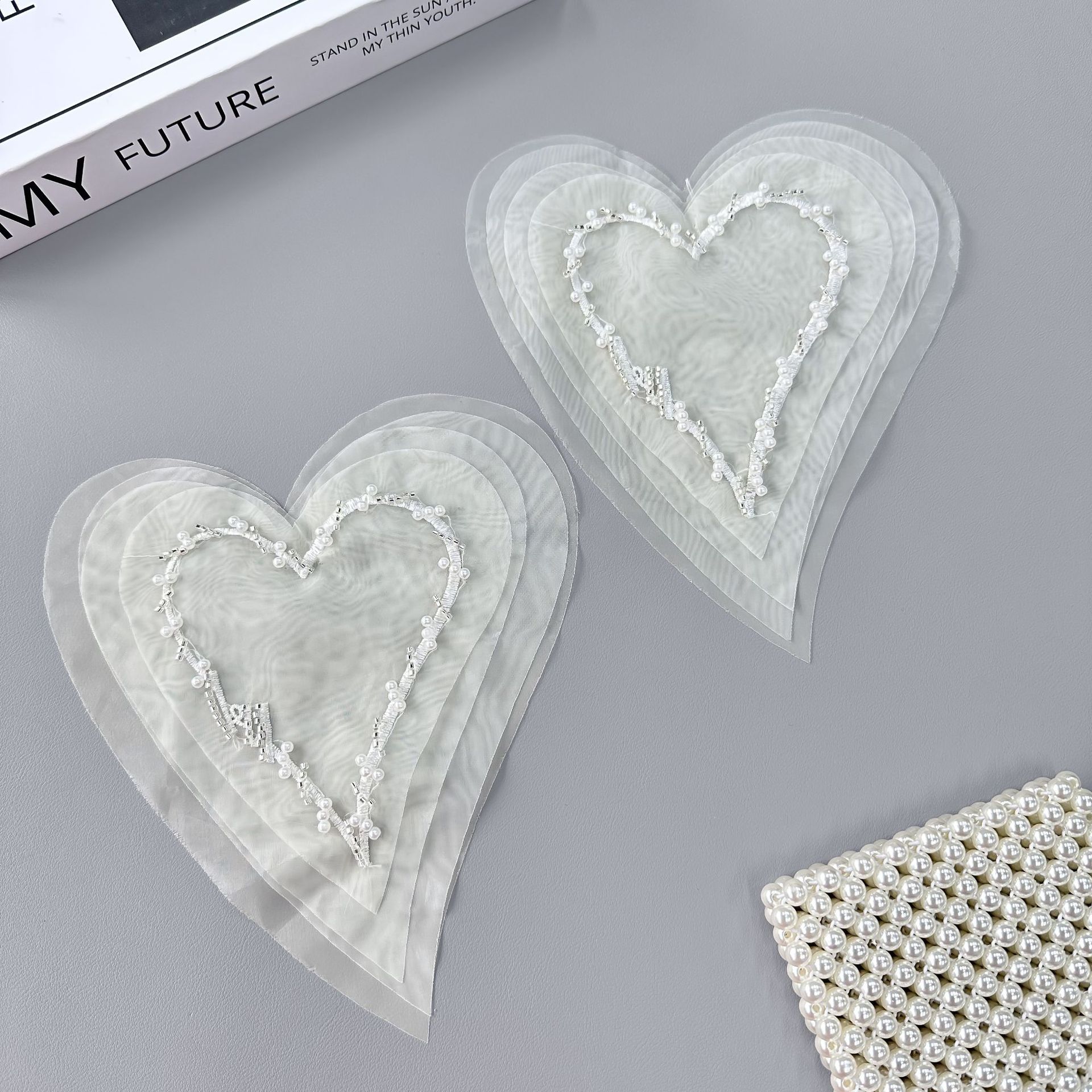 Reducción de la edad corazón de melocotón estereoscópico calcomanías estereoscópicas estereoscópicas vestido de brazo de manga corta accesorios de ropa image 5