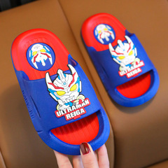 Children's Slippers Summer Unisex for Boys and Girls Ultraman Lingka Cartoon Non-slip Soft Sole Indoor Home Outdoor Slippers for Ages 1-12