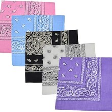 跨境货源涤纶佩斯利腰果花方巾魔术户外骑行风头巾厂家供应